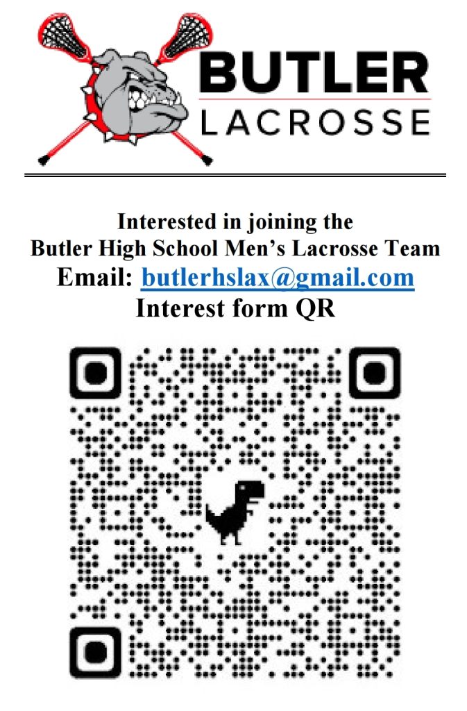 QR code and email for interest in playing for Butler HS